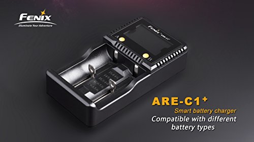 Fenix Are-C1+ Plus Smart Digital Display Home/In-Car Battery Charger With Edisonbright Battery Carry Case #TOP2