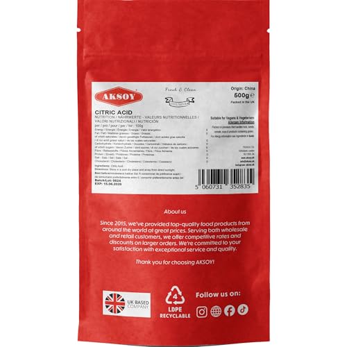 Citric Acid Food Grade 500gr || Non-GMO, Anhydrous, Make Your Own BathBomb, No Additives, Sour Drinks, Household Cleaning with Citric Acid Powder (Packaging may vary) - Image 4