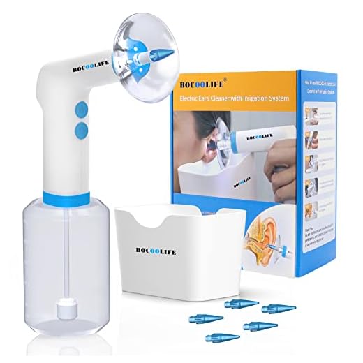 Electric Ear Wax Removal Kit Ear Irrigation Water Cleaner Kit Ear Cleaning Kit Ear Wax Wash Remover Tool Ear Flushing System Safe Ear Cleaning for Adults, 4 Pressure Levels,5 Disposable Tips Ear Basin