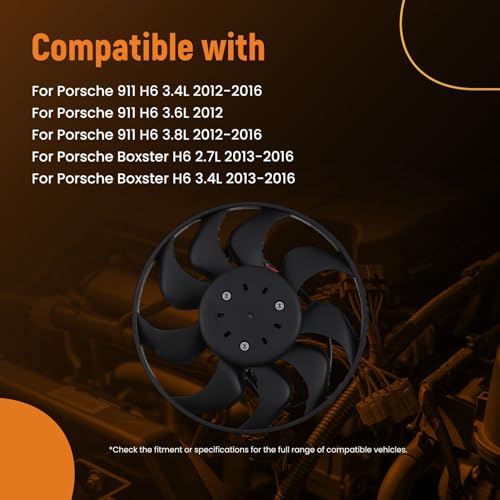 Image of maXpeedingrods Engine Radiator Cooling Fan with Brushless Motor Assembly for Porsche 911 2012-2016, for Porsche Boxster 2013-2016, for Porsche Cayman 2014-2016, 470039 99162493901 99162493500