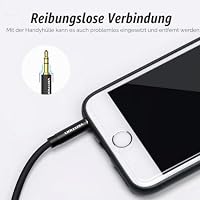 VENTION 3,5mm AUX-Kabel, Rechtwinklig Klinkenkabel 3,5 mm Stecker zu Stecker 90 Grad Stereo Audio Kabel für Autoradios, Smartphones, Lautsprecher, Kopfhörer usw. （0.5M） – Ansicht 5