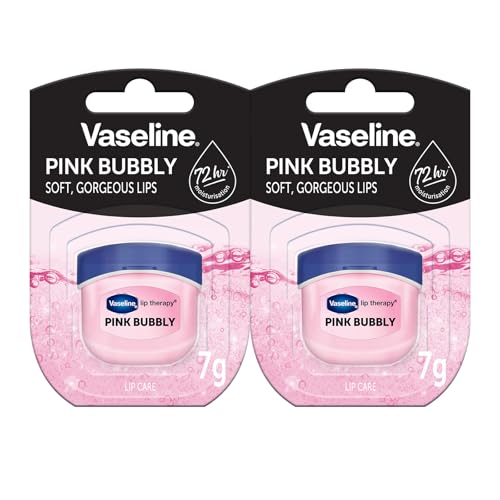 Vaseline Lip Therapy 7G Pink Bubbly | Pflegender Lippenbalsam für optimale Feuchtigkeit mit pinkfarbenen Blubberton | (Pink Bubbly (2er Pack))
