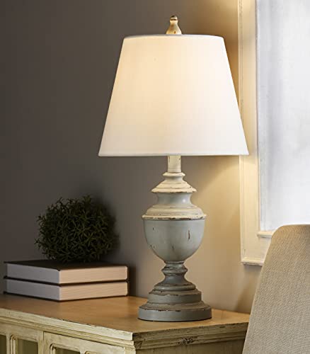 Collective Design L26017Kdsam Marion, Distressed Blue/Green, White Table Lamp #TOP5
