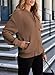 EVALESS Women's Fall Jackets Bomber Jacket for Women 2025 Long Sleeve Stand Collar Zip Up Lightweight Outwear with Pockets X-Large Brown