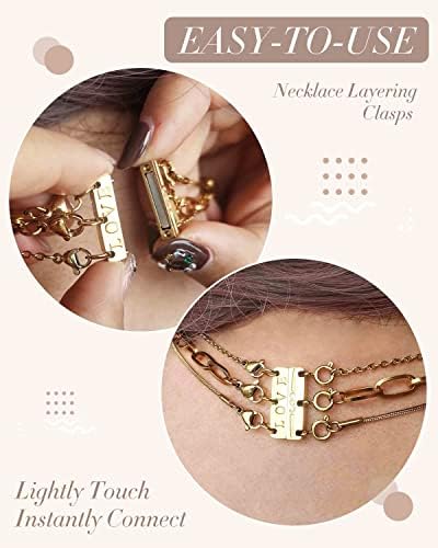 Magnetic closure necklace layering clasp