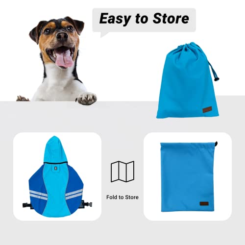 Cosibell Waterproof Dog Raincoats With Hood For Medium Large Dogs, Poncho With Reflective Strap, Lightweight Jacket With Leash Hole. #TOP4