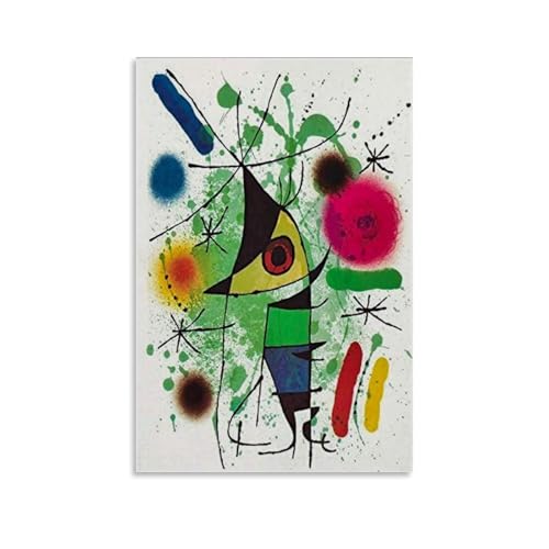 WANGLIDD Joan Miro Surrealismus-Poster, der singende Fisch, Leinwand-Kunstdruck, Foto, Bild, Gemälde, Raumdekoration, Heimdekoration, ungerahmt, 50 x 75 cm