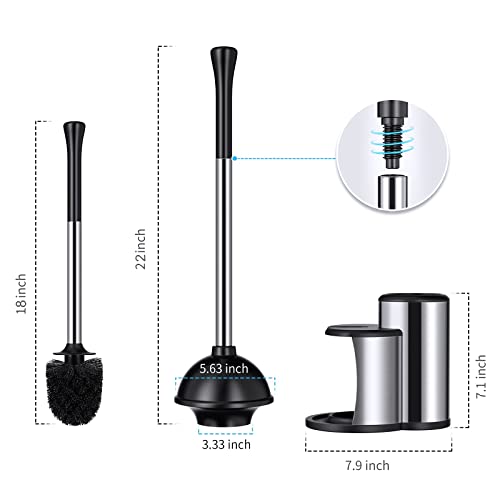 Roleader GESCHIRRGESTELL Toilet Plunger Bowl Brush Set: Hideaway Heavy Duty Toilet Plunger Scrubber Cleaner Holder Combo thumb #7
