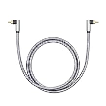 90 Degree RCA Dual Shielded Audio Cable, 1M/3FT RCA Male to Male Digital Coaxial Audio Cable, 24K Gold-Plated Plug Nylon Braided Wire, for Amplifiers, Home Theater, Hi-Fi Systems, Subwoofe etc