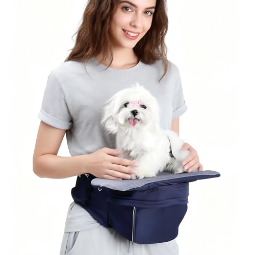 Dog Waist Stool - Multifunctional Pet Carrier Harness, Ideal for Daily Walks, Travel and Vet Visits, Keeps Your Hands Free for Cat and Dog Carrier with Safety Leash (Suitable for Small Dogs and Cats)