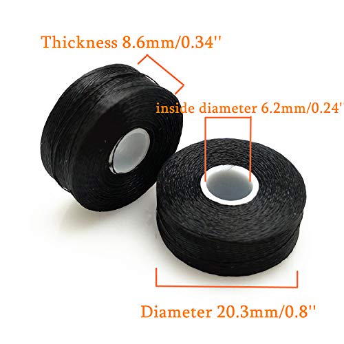 Image of YEQIN Prewound Bobbin Thread, Sideless, 144pcs Type L Size (SA155) (72White + 72Black) 75D /2 Polyester Thread, Compatible with Babylock, Barudan, Bernina, Brother, Consew, Singer, Tajima and More