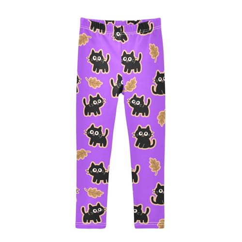 Girls' Leggings Black Cat Purple Kids Yoga Tights Pants 1 Pack 2302289