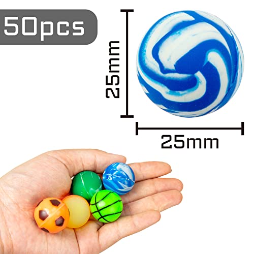 HAKACC Flummis, 50 Stück 25mm Flummis Springball Gummiball Hüpfball Mitgebsel Tombola Kindergeburtstag – Bild 3