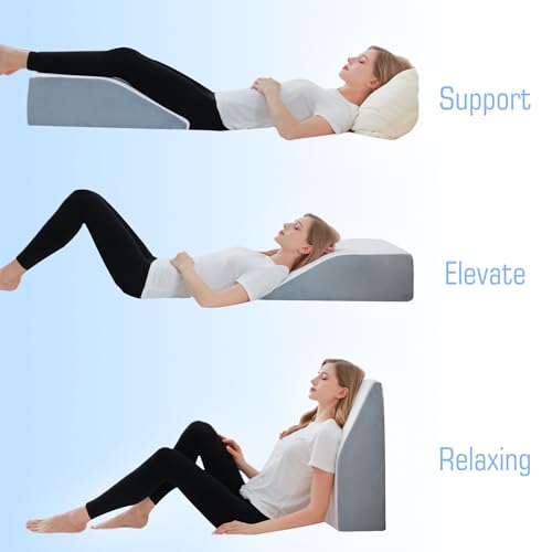 Flyxunfri Travesseiro de elevação de perna para pós-cirurgia, travesseiro de elevação para inchaço d