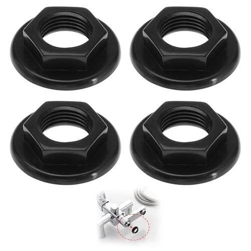 SANTUO - 4 Pcs 1/2" BSP Tap Sink Flange Back Nuts, Plastic Mixer Tap Fixing Nut Kit for Bathroom Basin Taps, Kitchen Sink Faucet Nut Fastener, Durable ABS Accessories for Home Use