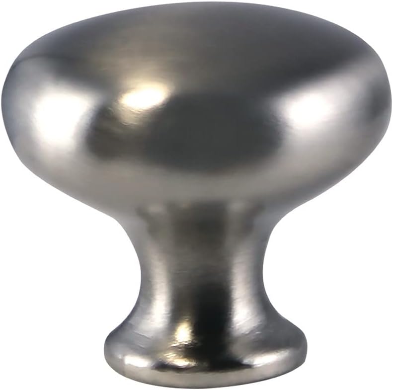 Brushed Nickel Round Mushroom Cabinet Knob with Hardware