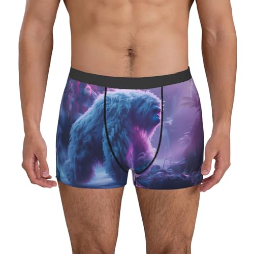 Mystical White Gorilla Jungle Print Underwear For Men Comfy Cozy Holiday Boxer Briefs2