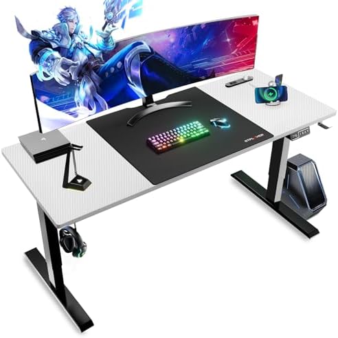 ゲーミングデスク ローデスク 電動昇降式コンセント付静音安定昇降障害