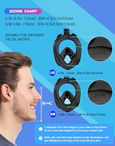 image for Greatever G2 Full Face Snorkel Mask with Latest Dry Top System,Foldabl