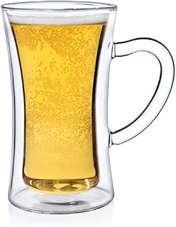 Dragon Glassware Beer Mug, Insulating Double Walled Glass, 13.5-Ounce