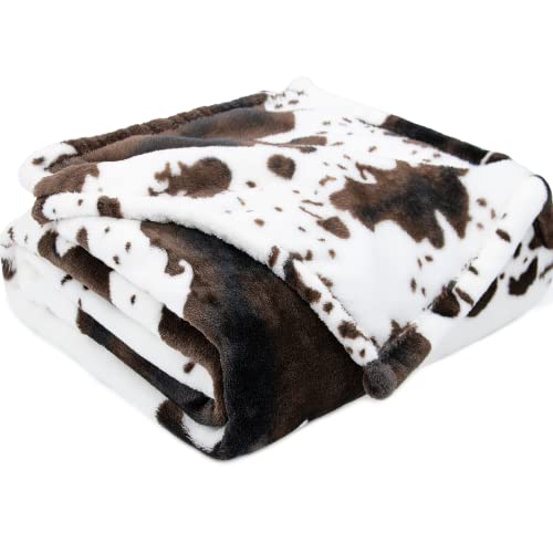 Image of Cow Blanket for Kids 40x50 Inches - Ultra-Soft Fleece Bedding for Boys Girls, Lightweight Nursery Stroller Blanket, Cute Animal Print Throw for Car Seat Couch