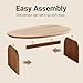 Honyee Modern Oval Coffee Table, Small Coffee Tables for Living Room - Oak Wood Top with Solid Legs, Wooden Center Table Easy Assembly for Living Room &Bedroom,Office, Natural