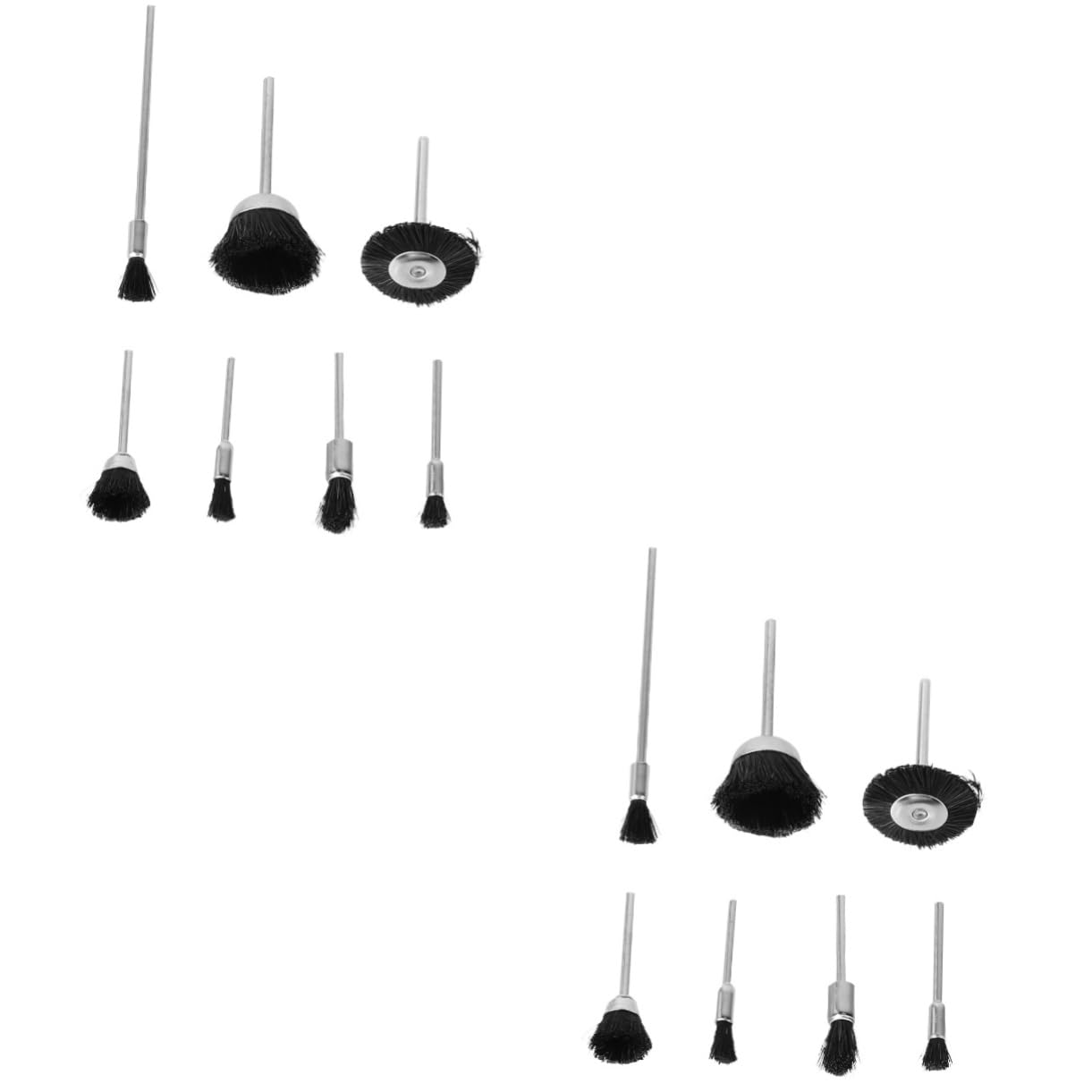 Cepillo de cerdas de nailon negro de 8 piezas para rotativa de metal y joyería