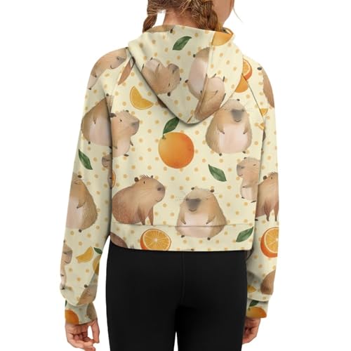 WELLFLYHOM Half Zipper Hoodies for Girls 5-14T Cropped Tops Long Sleeve Sweatshirt with Pocket Pullover Sweater Top2