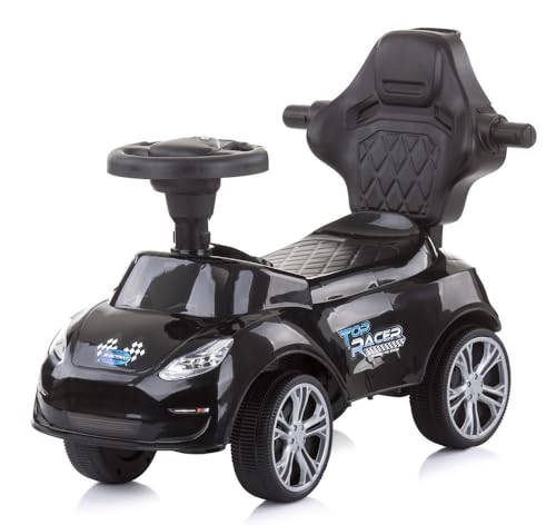 Chipolino Kinder Rutschauto 2 in 1 Turbo Schubstange Musikfunktion Rückenlehne, Farbe:schwarz – Bild 3