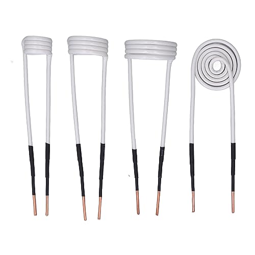 Garosa - Bobines de chauffage par induction, kit de bobine de chauffage par induction 4 pièces bobine d'induction avec chauffage CVC haute fréquence résistant à la chaleur 1200 ℃,