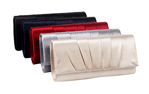 Damara - Cartera de mano de Satén para mujer Rojo vineux