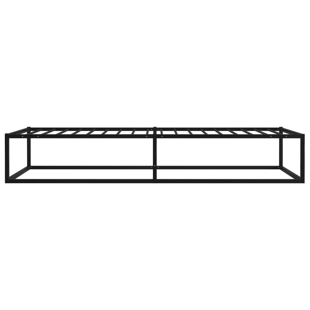 Black Metal Bed Frame 105x205 cm with Slats | Durable steel platform design provides strong support for bedrooms and guest rooms without a box spring.