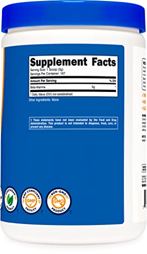 Image of Nutricost Beta Alanine 500 Gram Bottles (2 Pack for 1 KG) - Pure Beta Alanine