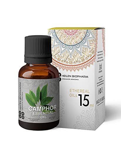 Image of Heilen Biopharm Camphor Essential Oil - 15 mL Per Bottle Pack of 1, For Aromatheraphy & Insect Repellent (Cinnamomum camphora)