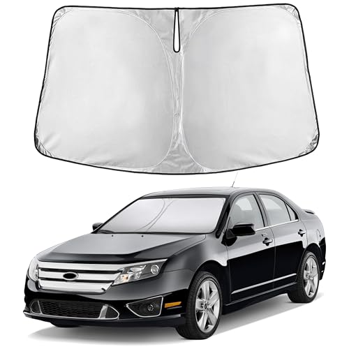Image of EcoNour Windshield Sun Shade Compatible for Ford Fusion 2006-2012 Front Window Sunshade Foldable Sun Visor UV & Heat Blocking Protection