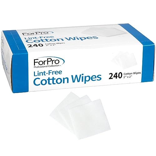 Lingettes non pelucheuses ForPro en gaze de coton blanc lot de 240 pour soins du visage