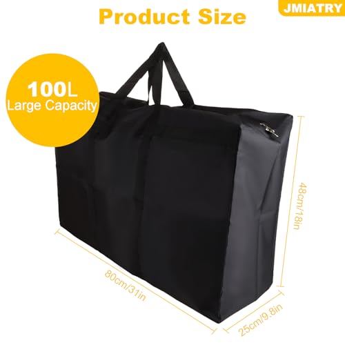 JMIATRY 4 Pack 100L Large Storage Bags with Zips, 600D Thicker Waterproof Oxford Moving Bags with Handle - Image 2