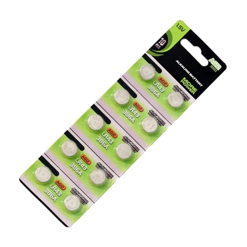 Jesscasday 10/20 AG12 LR43 �A���J���{�^���d�r �����R�C���d�r �����R���⏬�^�d�q�@��p (10 �J�v�Z��) �p�b�N