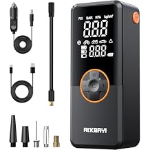 Tire Inflator Portable Air Compressor, 150PSI Air Pump for Car Tires, Cordless Air Compressor with Inflation and Deflation Modes, 12V DC Tire Pump for Car, Motorcycle, Bicycle, Balls