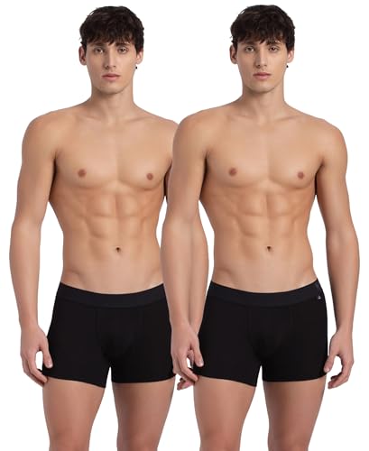Image of Jockey US60 Men's Super Combed Cotton Elastane Stretch Solid Trunk with Ultrasoft Waistband (Pack of 2)