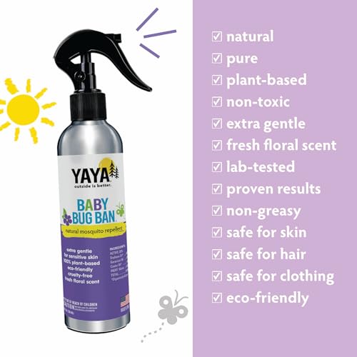 Yaya Organics Baby Bug Ban – Natural, Proven Effective Mosquito Repellent For Babies, Kids And Sensitive Skin thumb #2