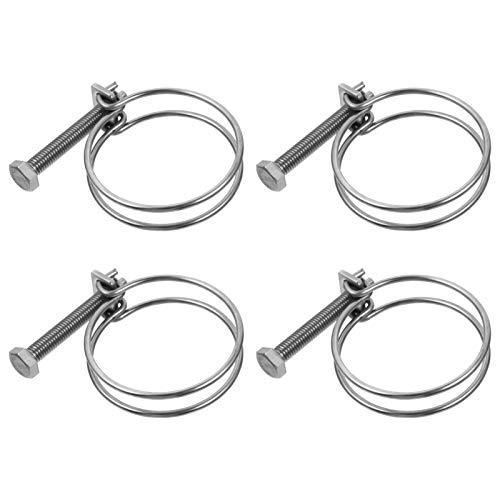 STOBAZA Fire-fighting Clamps 4 Pcs Stainless Steel Hose Clamps for Hoses Cables Tubes Oil-proof Wear-resistant