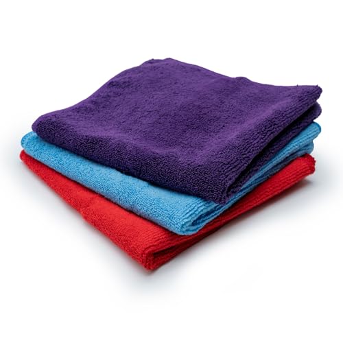 Image of HP Vaahn Microfiber Cloth for Car- 3 pcs - 40x40 cms - 350 GSM | Ultra Absorbent, Lint-Free Cleaning & Drying Towel | High-Density, Reusable & Eco-Friendly | Microfibre Towels for Car Bike Cleaning