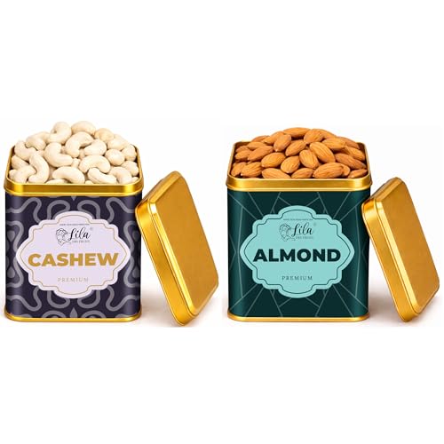Image of LILA DRY FRUITS Cashew Almond Dry Fruit Combo Pack 250 g x 2 | Crunchy Kaju Badam Mix for Daily Snacking, Protein Rich Nut Mix for Energy, Healthy DryFruits for Home Office Perfect for Gifting
