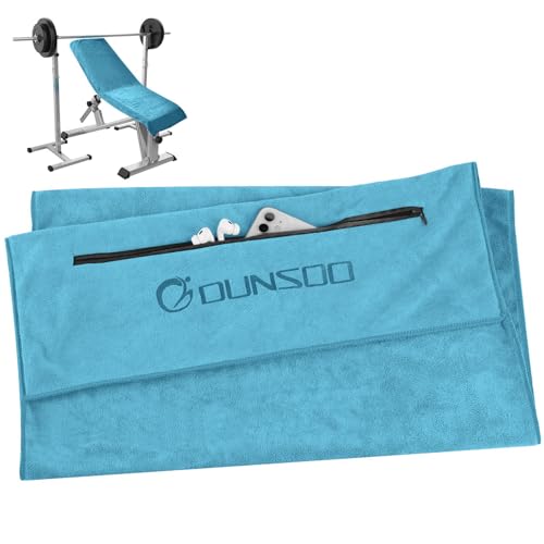 DUNSOO Fitness Handtuch I 120x50cm I Mikrofaser Sporthandtuch mit Reißverschlusstasche für Fitnessstudio und Training I Gym Handtuch (Seeblau) DUNSOO Fitness Handtuch I 120x50cm I Mikrofaser Sporthandtuch mit Reißverschlusstasche für Fitnessstudio und Training I Gym Handtuch (Seeblau)