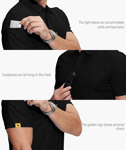 Image of ZITY 5 Pack Mens Polo Shirt Short Sleeve Sports Golf Tennis T-Shirt Moisture-Wicking Summer Shirts
