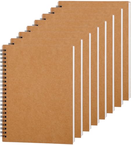 Cahier A5 vierge lot de 8 carnets souples sans lignes pour écriture et dessin