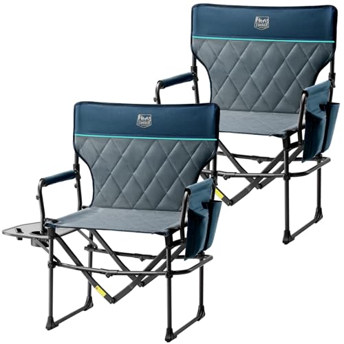 TIMBER RIDGE Aluminum Camping Directors Chair with Side Table Pocket, Portable Folding Heavy Duty...