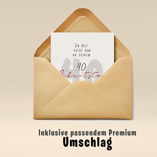 Lovely Cards - 40. Geburtstag Frau Mann – besondere Geburtstagskarte für frauen - Geschenk Frau 40 Jahre – Geburtstagskart 40 - Glückwunschkarte zum 40. Geburtstag (DIN-A6)