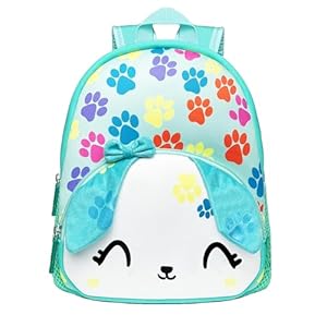 KK CRAFTS Preschool Backpack Toddler Neoprene Animal Schoolbag Lunch backpack for Kids Boys Girls(Green Puppy)